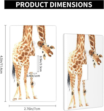 Wild Animal Watercolor Giraffe Light Switch Cover Decorative Single Toggle Plastic Wall Plate Outlet Cover for Women Girls Bedroom Kitchen Living Room Decor 4.5 * 2.76