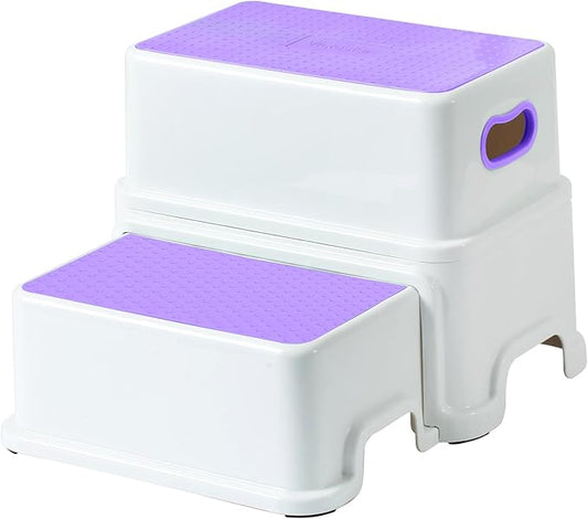 Victostar 2 Step Stool for Kids, Anti-Slip Sturdy Toddler Two Step Stool for Toilet Potty Training, Bathroom,Kitchen