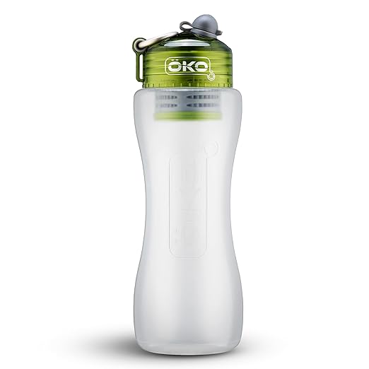 ÖKO - Advanced Water Bottle with Filter Derived from NASA Technology, Filtered Water Bottle for Travel/Outdoors & Home, Water Filter Bottle for Harmful Contaminants (1 L, Moss)