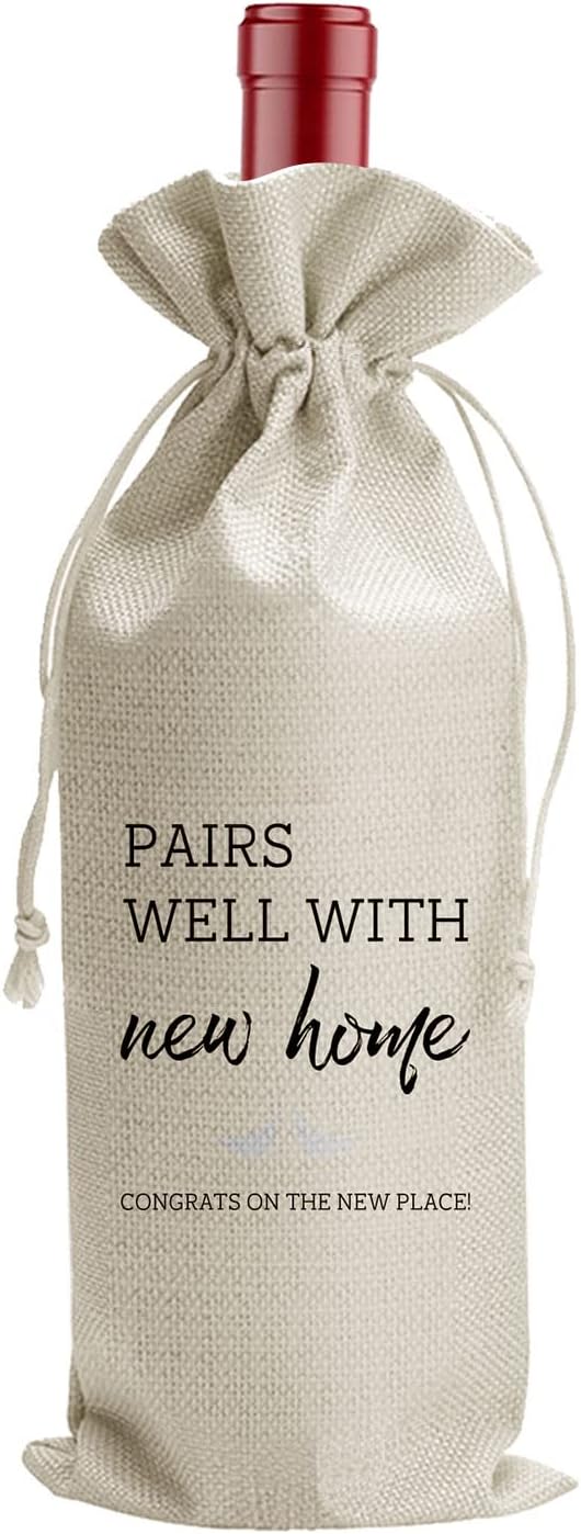 New Home Gifts for Home, Personalized Gifts for Housewarming Gift, Unique House Warming Gifts New Home Wine Gift Bag, Wine Bags for Wine Bottles Gifts