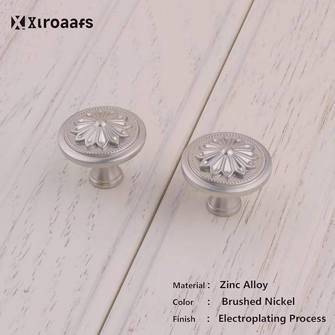 16 Pack Brushed Nickel Knobs for Cabinets and Drawers, 1-2/5"Kitchen Cabinet Knobs Handles Brushed Satin Nickel Knobs for Dresser Drawers Dresser Knobs Drawer Knobs