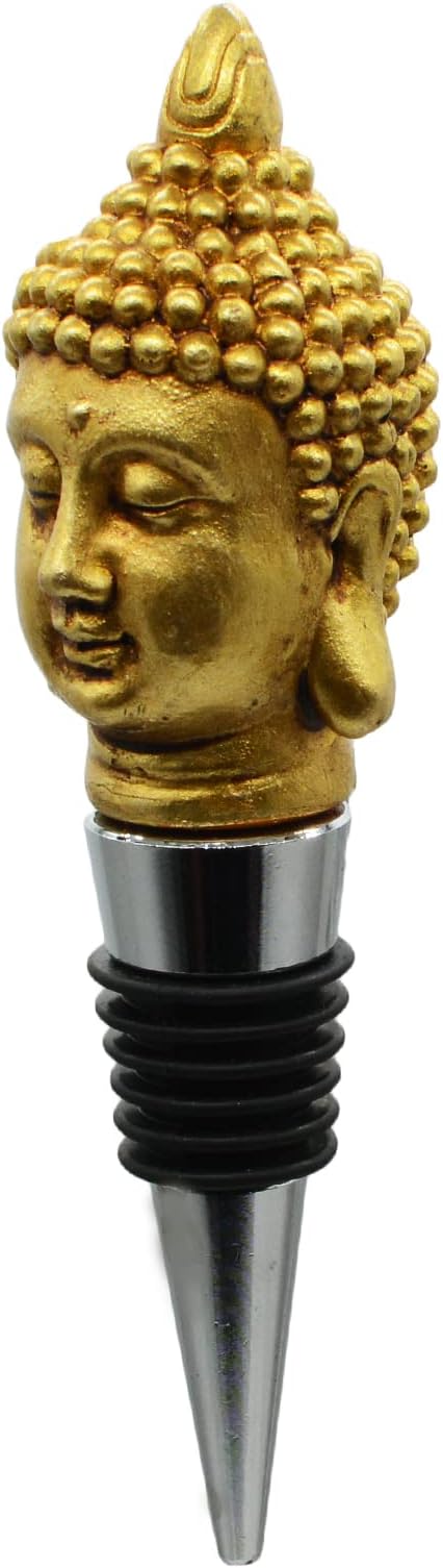 Wine Bottle Stopper Buddha Shakyamuni Statue Beverage Wine Cork For Home Decor Gift,Christmas,Thanksgiving,Gold