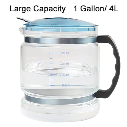 1 Gallon/ 4l Water Glass Carafe for Distiller,Replacement Distilled Water Jug Compatible with Counter Top Water Distiller Filter