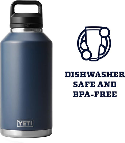 YETI Rambler 64 oz Bottle, Vacuum Insulated, Stainless Steel with Chug Cap, Navy