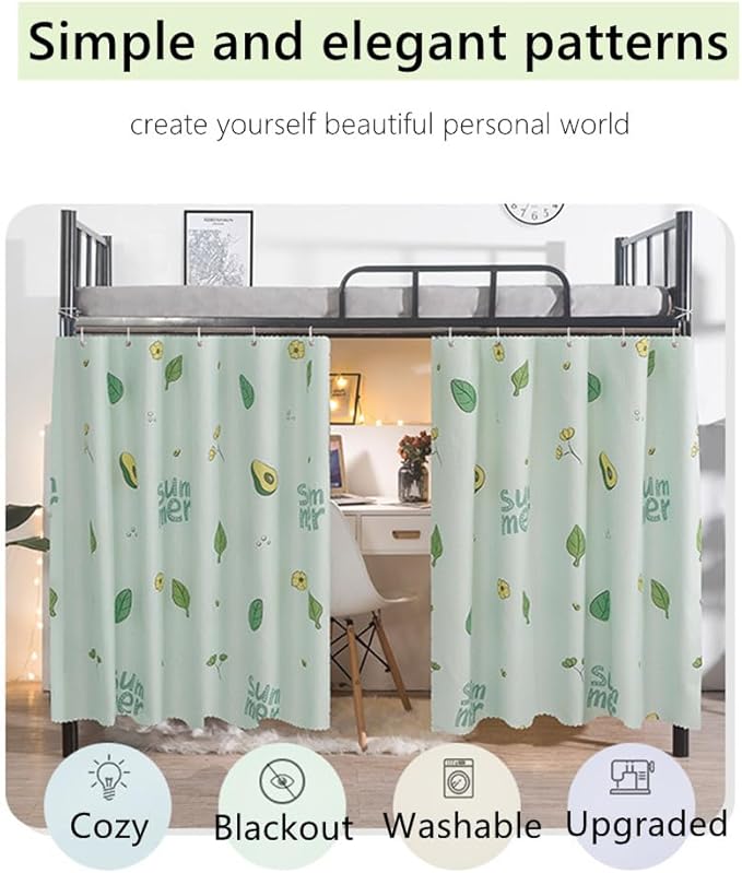 Students Dorm Bunk Bed Curtain Home Privacy Bed Shading Curtain Net Bed Cloth Dustproof Blackout Bed Canopy Bedding Curtain Students Dormitory Tent Lightproof Cloth Bedding Canopy Spread Curtain