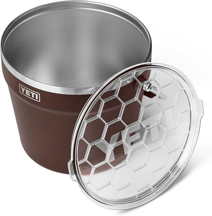 YETI Rambler Beverage Bucket, Double-Wall Vacuum Insulated Ice Bucket with Lid, Wetlands Brown