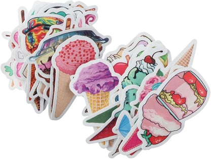 100 Pieces of Cute Sweet Ice Cream Stickers, Ice Cream Food Stickers, Dessert Stickers, Cake Stickers, Laptops, Water Bottles, Teacher Reward Stickers, Household Refrigerator