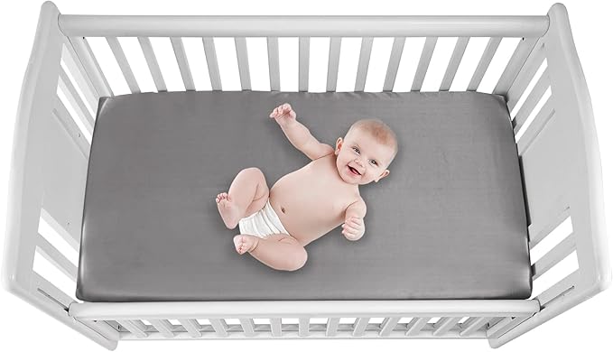 2 Pack Silk Crib Sheets for Baby with Sensitive Hair Satin Baby Mattress Sheet Boys and Girls Unisex 52’’x28’’x8’’ Fitted Sheets