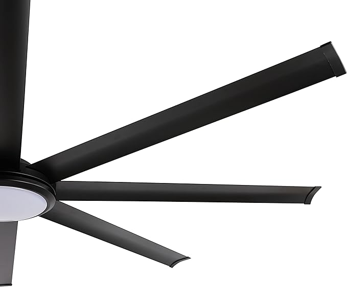 WINGBO 64" Ceiling Fan with Lights and Remote Control, Matte Black Ceiling Fan, 8 Reversible Blades, 6-Speed Noiseless DC Motor, Modern Ceiling Fan for Kitchen Bedroom Living Room, ETL Listed