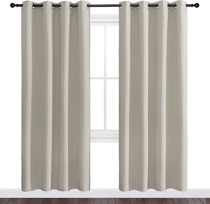 NICETOWN Natural Room Darkening Curtains 78" Long for Boho Farmhouse Home Decoration, Window Treatment Total Privacy Drape Panels for Bedroom Living Room Guest Room (55" Wide, Set of 2)