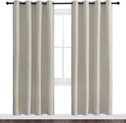 NICETOWN Natural Room Darkening Curtains 78" Long for Boho Farmhouse Home Decoration, Window Treatment Total Privacy Drape Panels for Bedroom Living Room Guest Room (55" Wide, Set of 2)