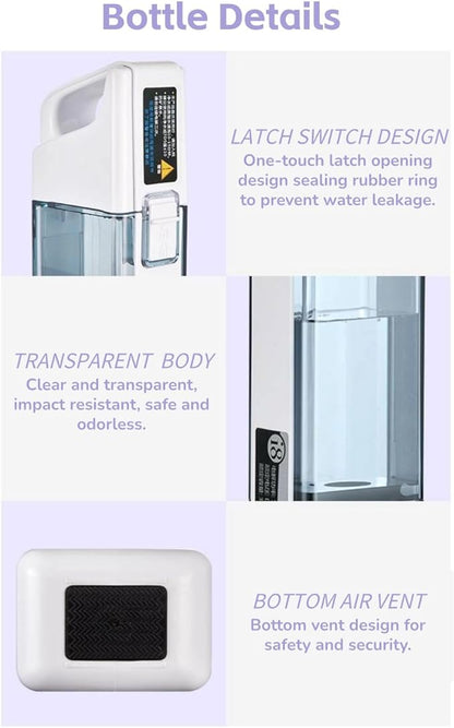 Yoidesu Hydrogen Water Bottle 300ML, Rechargeable SPE PEM Portable Water Ionizer Machine, 3Min Quick Electrolysis, Hydrogen Rich Water Glass Bottle for Exercise Home Health