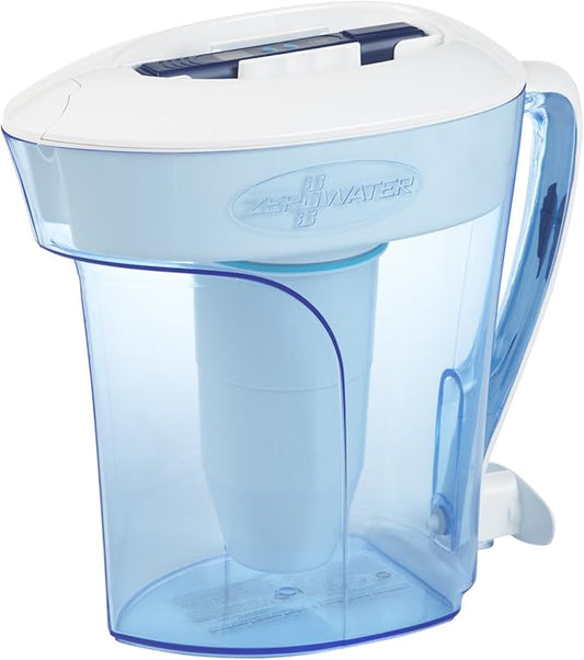 ZeroWater 10-Cup Ready-Pour 5-Stage Water Filter Pitcher 0 TDS for Improved Tap Water Taste - IAPMO Certified to Reduce Lead, Chromium, and PFOA/PFOS