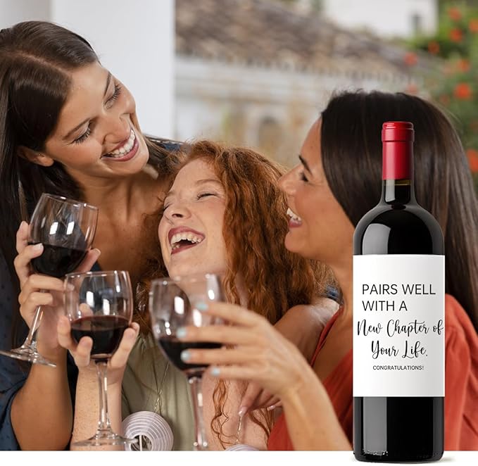 (8 Pcs) Going Moving Leaving Away Farewell New Beginnings Retirement Engagement Party Decorations Gifts for Women Men Coworker Friends, Pairs Well with New Chapter of Your Life Wine Labels