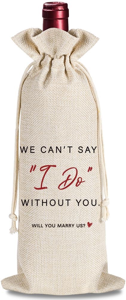 YAANUNULU Wedding Gifts for Officiant, Wedding Officiant Wine Bag for Wedding Day, Best Officiant Ever, Drawstring Burlap Wine Bag, Pastor Gift, Ordained Minister, Will You Marry Us