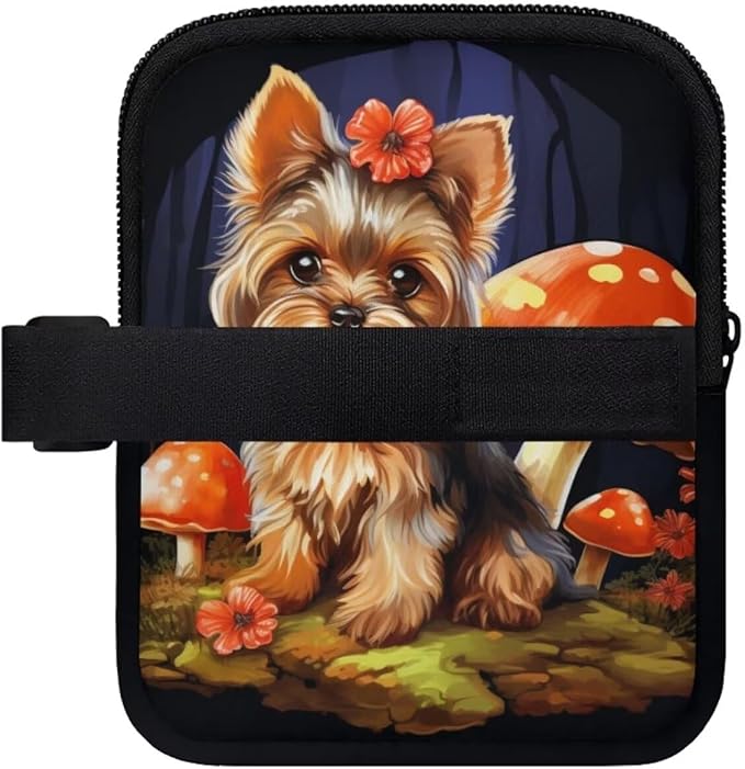 Yorkshire Terrier Water Bottle Pouch with Adjustable Strap Tumbler Cup Pouch for 40oz Stanley Accessories Mushroom Tumbler IceFlow Storage Holder