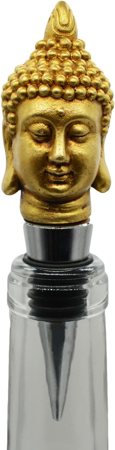 Wine Bottle Stopper Buddha Shakyamuni Statue Beverage Wine Cork For Home Decor Gift,Christmas,Thanksgiving,Gold