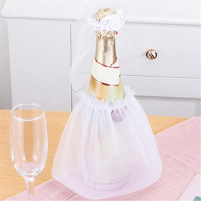 1 Set Bride and Groom Wine Bottle Covers- Wine Bottle Dress-up for Weddings Wedding Gifts for the Couple Fun Wine Bottle Covers Wedding Centerpieces Decorations Wine Bottle Covers Wine Gift Set