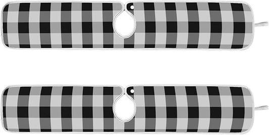 White and Black Buffalo Plaid Faucet Water Catcher Mat 2 Pack Classic Buffalo Check Drying Mat Absorbent Bathroom Faucet Handle Drip Catcher Tray Bar RV Kitchen Sink Splash Guard 30x5 Inches