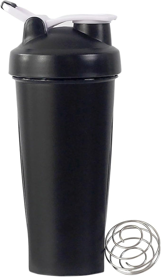 YIKANGHENG 20 OZ Mixed Bottles, 600ML Black 8.5 Inch Thick Plastic Shaker Sports Bottle for Outdoor and Bar (Black)