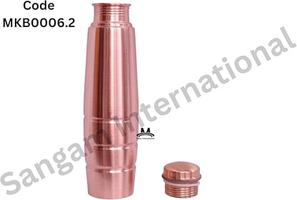 Copper Water Bottle Brown 1000 ML Leak Proof Unique Design And Glossy Finish Water Bottle For Men And Women Home Kitchen Office Health Benefit Of Ayurveda