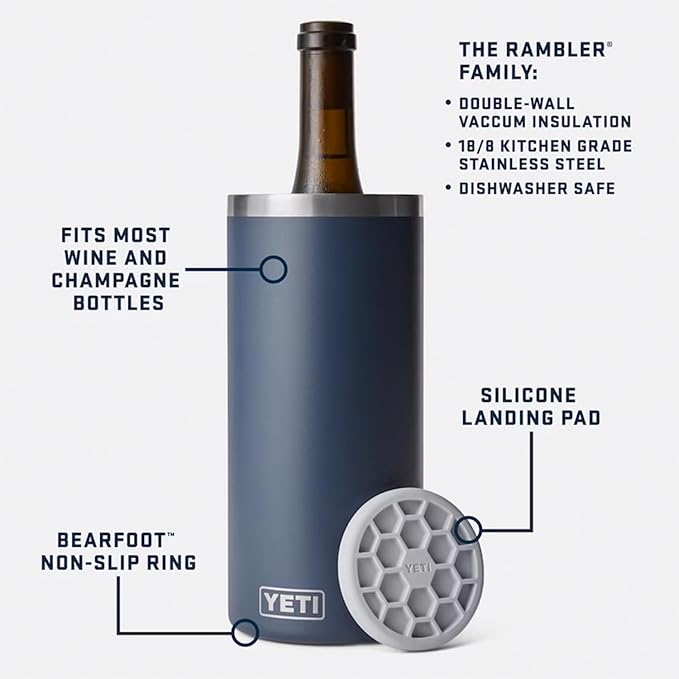 YETI Rambler Wine Chiller, Fits Most Wine Bottles, Wetlands Brown