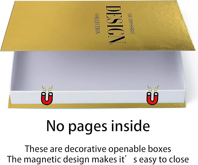 Neutral Home Books Decor Display for Living Room and Office Fashion Decorative Book，Hardcover Fake Decorative Books for Coffee Tables and Shelves(gold)