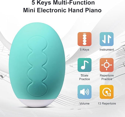 13 in 1 Electronic Handy Piano for Music Beginner, 5-Keys Flexible Pocket Piano, Portable Travel Educational Electronic Digital Music Finger Piano,Buit-in 13 Instruments &10 Demo Songs & 22 Scales