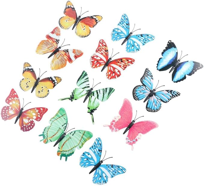 12Pcs Glow in The Dark Butterfly Wall Decals Stickers,Colorful Luminous Removable Butterfly Stickers DIY Art Crafts Decor for Kids Girls Bedroom Decor