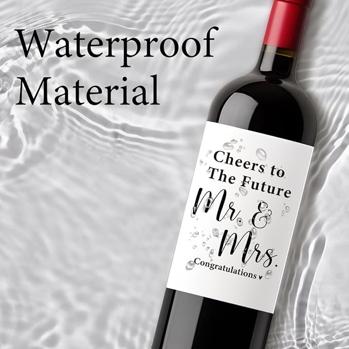 (8 Pcs) Mr And Mrs Wine Labels, Wedding Shower Gifts, Mr And Mrs Bridal Shower Wedding Engagement Party Decorations Gifts Wine Label, Cheers To The Future Mr And Mrs Wine Bottle Labels