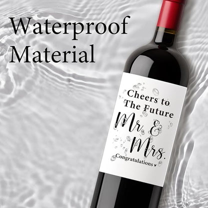 (8 Pcs) Mr And Mrs Wine Labels, Wedding Shower Gifts, Mr And Mrs Bridal Shower Wedding Engagement Party Decorations Gifts Wine Label, Cheers To The Future Mr And Mrs Wine Bottle Labels