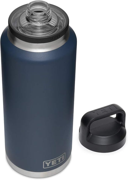 YETI Rambler 46 oz Bottle, Vacuum Insulated, Stainless Steel with Chug Cap, Navy