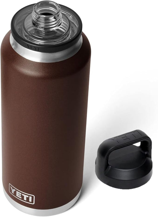 YETI Rambler 46 oz Bottle, Vacuum Insulated, Stainless Steel with Chug Cap,Wetlands Brown