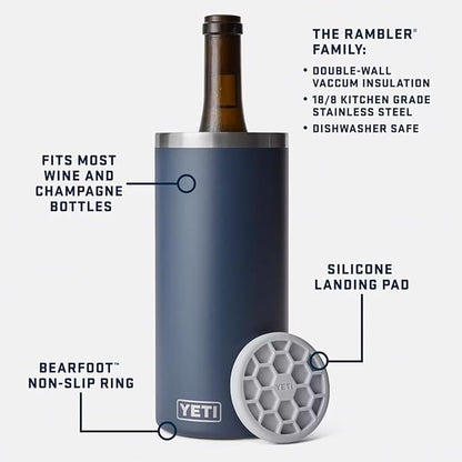 YETI Rambler Wine Chiller, Fits Most Wine Bottles, Rescue Red