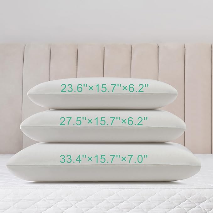 100% Natural Talalay Latex Pillow for Sleeping with Removable Cotton Cover, Premium Soft Bed Pillow Helps Relieve Pain and Pressure, Suitable for Side Back or Stomach Sleepers