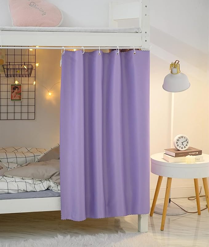 Dorm Home Solid Thicken Bunk Blackout Bed Curtains Cloth Bed Canopy Students Single Sleeper (Pruple, 1 Panel)