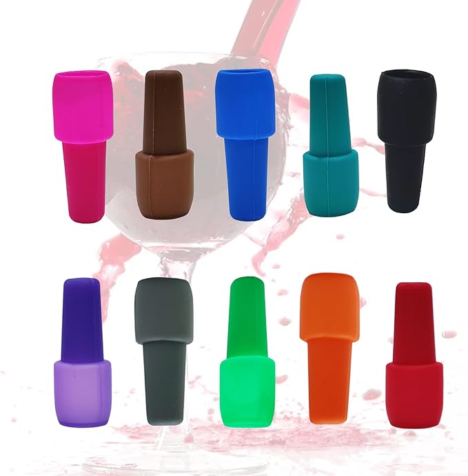 10 PCS Wine Stoppers for Wine Bottles, Reusable Sparkling Wine Bottle Stopper Wine Sealer for Wine bottles, Silicone Wine Stopper Wine Bottle Stopper for Beer Champagne Prosecco Home Use 10PCS