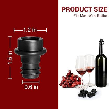 10 Pieces Wine Stoppers, Reusable Food Grade Silicone Wine Bottle Stopper Leak Proof, Wine Corks Fit Almost Any Wine Bottles, Bottle Stoppers Keep Wine Fresher for Longer