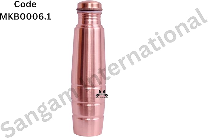 Copper Water Bottle Brown 1000 ML Leak Proof Unique Design And Glossy Finish Water Bottle For Men And Women Home Kitchen Office Health Benefit Of Ayurveda