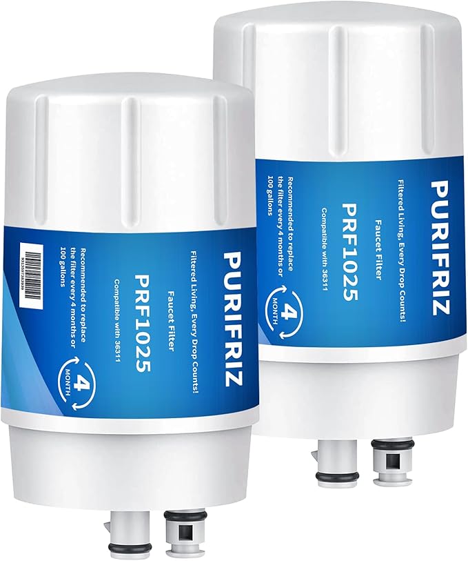 2 Pack Faucet Filter Replacement Compatible with Brita Faucet Filter, Brita® 36311 On Tap Water Filter System, Brita® FR-200, FF-100 and All Brita Tap Water Filters, 4 Month / 100 Gallon