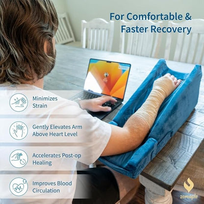 Zomaple Arm Elevation Pillow for Post Surgery Support - Recovery Boost Arm Pillow for Adults After Surgery - Arm Rest Pillow for Bed & Couch with Elbow Pillow [Patented Design]