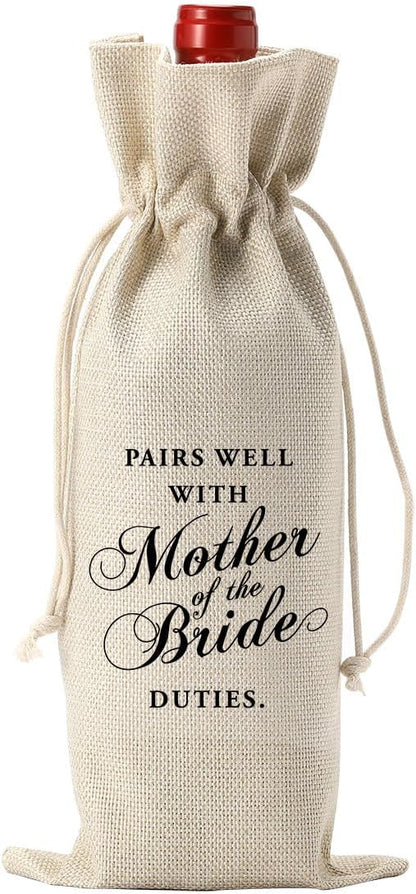 YUANHAO Mother Of the Bride Wine Bag, Engagement Wine Bag, Engagement Gifts for Couples Women Men, Pairs Well With Planning a Wedding Wine Bag