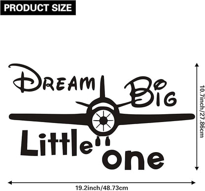 Airplane Wall Sticker, Dream Big Little One Inspirational Quote Wall Decor Stickers Removable DIY Aircraft Wall Decal for Living Room Bedroom Home Decor, Gift Wallpaper Mural for Boys, Girls, Kids