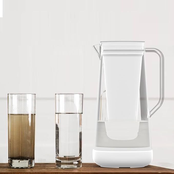 MARRIOTTO Water Filter Replacement for LS Home Dispenser 18 Cup/Glass Pitcher 7 Cup/Plastic Pitcher 10 Cup/Plastic Pitcher 7 Cup, 2 Membrane Micro Filter and 4 Activated Carbon + Ion Exchange Filter