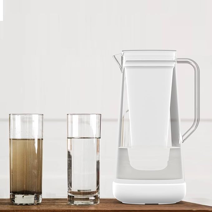 MARRIOTTO Water Filter Replacement for LS Home Dispenser 18 Cup/Glass Pitcher 7 Cup/Plastic Pitcher 10 Cup/Plastic Pitcher 7 Cup, 1 Membrane Micro Filter and 2 Activated Carbon + Ion Exchange Filter