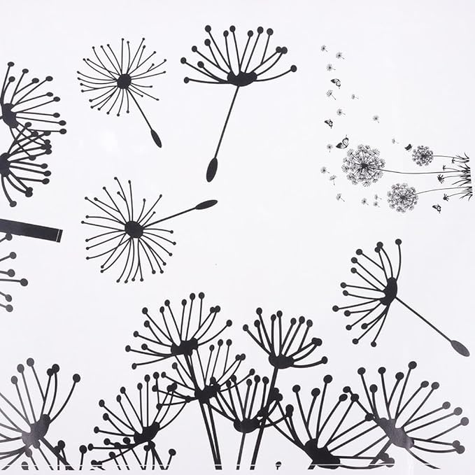 2 Sets of Dandelion Flower Wall Stickers, Blue Dandelion Wall Stickers, Home Decoration, Flower Wall Stickers, Peelable Decorative Stickers, Bathroom Wall Stickers Art(B 1 PC)