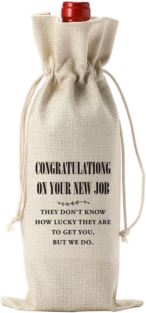 YUANHAO New Job Wine Bag, Going Away Gifts for Coworkers Women New Job Gifts for Women Men, Congratulations On Your New Job Wine Bag