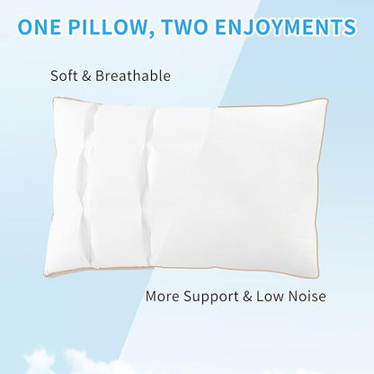 YOUR MOON Soft Pillow King for Sleeping, Super Soft Support Down Alternative Pillow, 100% Cotton Shell Luxury Comfy Fluffy Bed Pillows for Sleep(White)