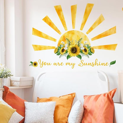 Sunflower Wall Decals - Stylish Sun and Flower Stickers for Home Decor (Set of 2)