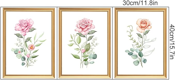 3D Floral Wall Decals for Living Room Office,Vinyl Flowers Wall Stickers, Removable Wall Murals Peel and Stick Flower Wall Art Decor Wallpaper Bedroom Kitchen